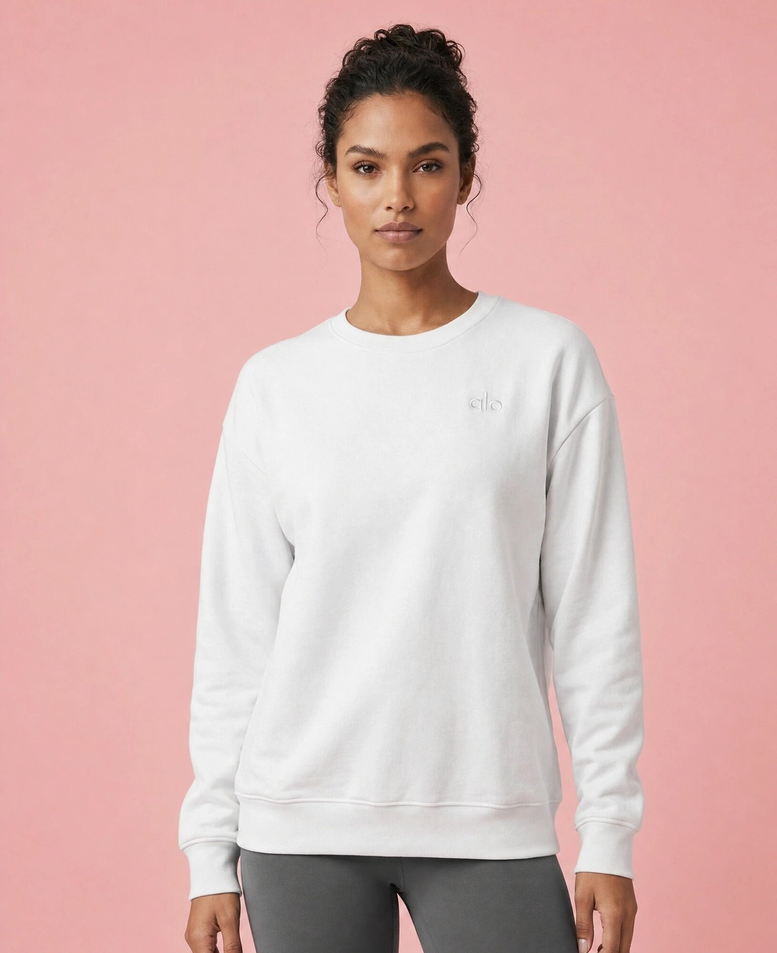 Sudadera Cuello Redondo Clásica Alo Yoga – Blanco Pulcro