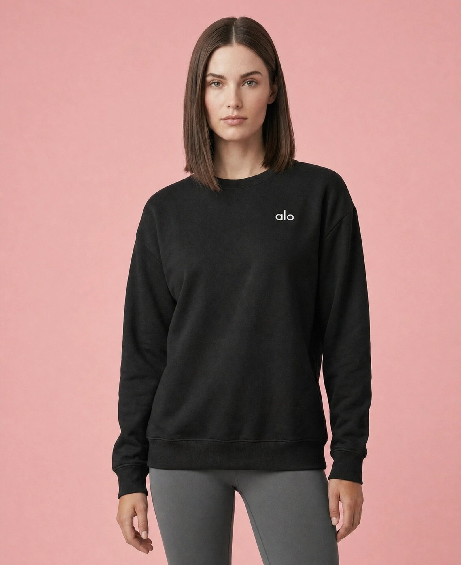 Sudadera Cuello Redondo Clásica Alo Yoga – Negro
